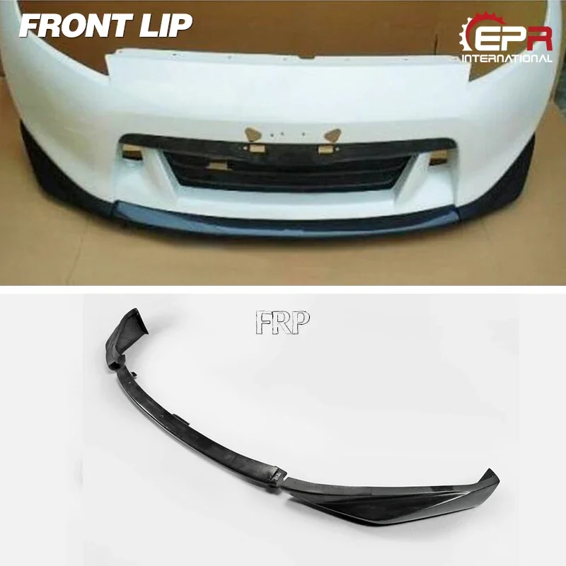 FRP Fiber Glass Front Lip 3pcs Body Kit Fit For Z34 370Z Zenki Early Model JDM 2009-2012 Cay-styling Fiberglass Bumper Splitter