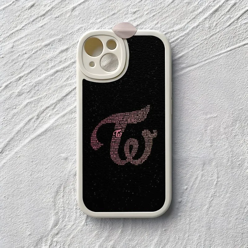 KPOP TWICE LOGO Phone Case For Iphone 15 14 13 12 Pro Max 11 Mini X Xr Xs 7 8 Puls Lambskin Silicone Cover