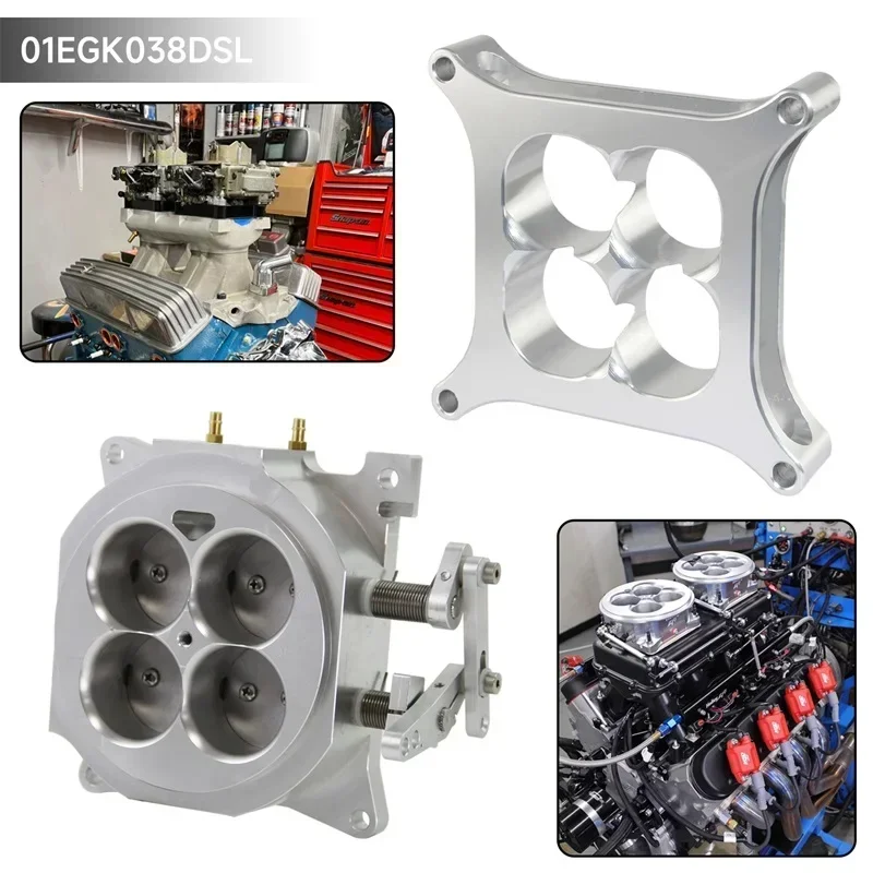 1000CFM 4 أسطوانات جسم الخانق 4150 شفة، 1.75 بوصة كارب أساسي مع فاصل 1 بوصة لـ 302 SBC Chevy GM Ford Chevrolet