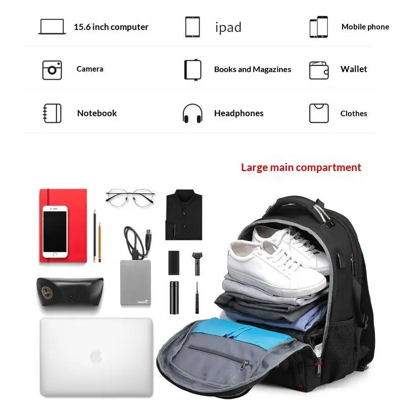 New Swiss-multifunctional Bags Durable 16 Inch Laptop Backpack Travel Bagcollege Bookbag,usb Charging Port,water Resistant
