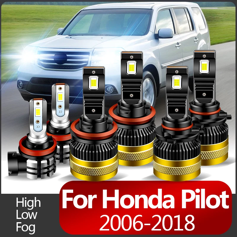 2PCS 30000lm FOR Honda Pilot 2006-2018 Car LED Headlight Bulbs High Beams Low Beams Fog lights High quality CANbus 6000k