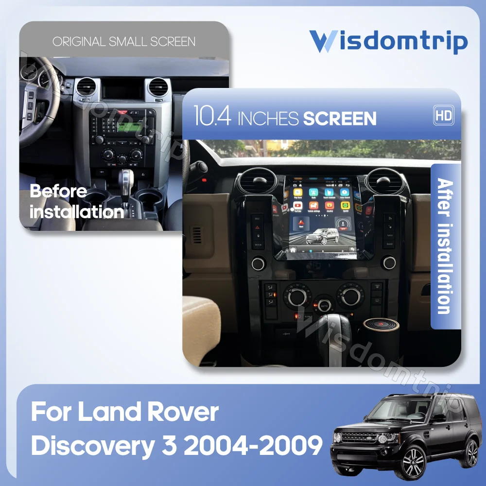 For Land Rover Discovery 3 2004-2009 intelligent multimedia video player radio GPS 4G WIFI Carplay+Auto Android12