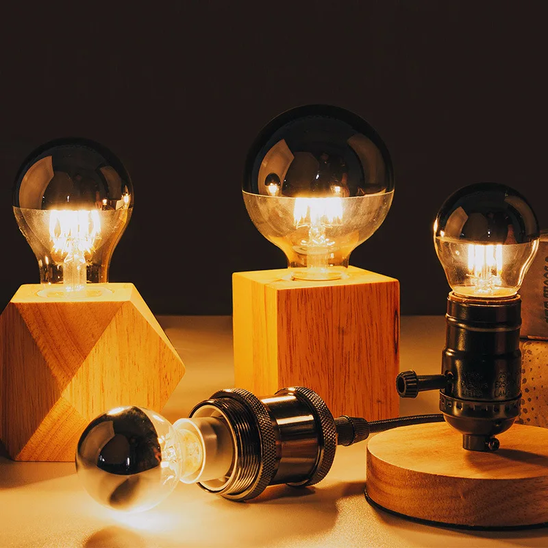 LED Semi-Silver-Plated Shadowless Light Edison Reflective Bulb Hotel Decoration A60 G45 G95 G80 G125 Magic Bean Chandelier