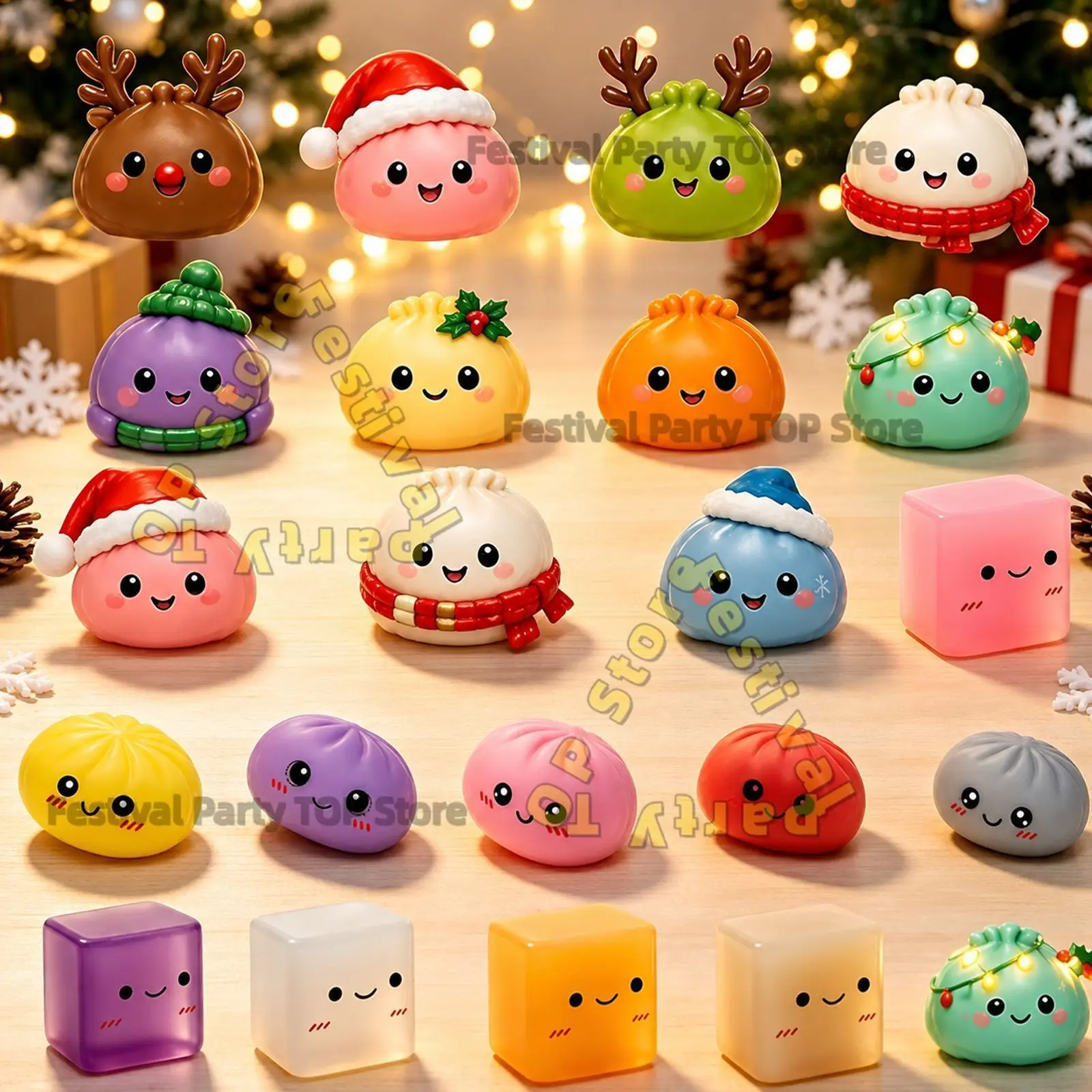 New Hot Christmas Countdown Advent Calendar 2026 24 Days Dumpling Squishy Toys Slow Rising Squeeze Sensory Fidget Holiday Decor