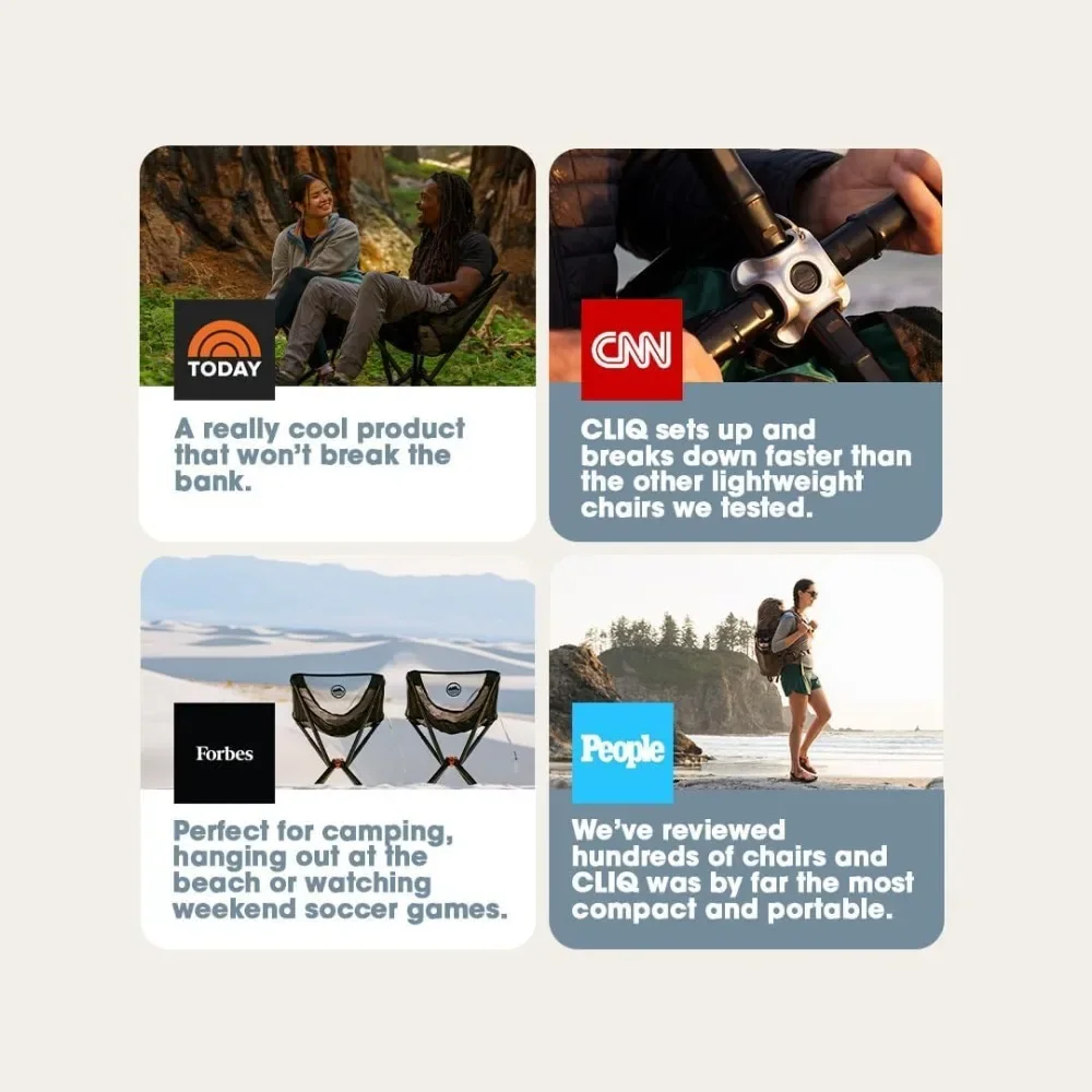 كرسي محمول الإصدار 1.0 - كرسي خفيف الوزن قابل للطي للتخييم يدعم 300 رطل مثالي للمغامرات الخارجية باللون الأسود