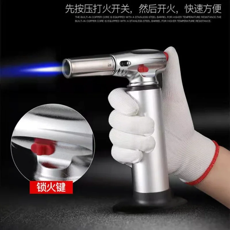 1300° Large Airbrush Lighter, Outdoor BBQ Kitchen Camping Ignition Tool, Windproof Torch Turbo Butane Cigar Welding Igniter