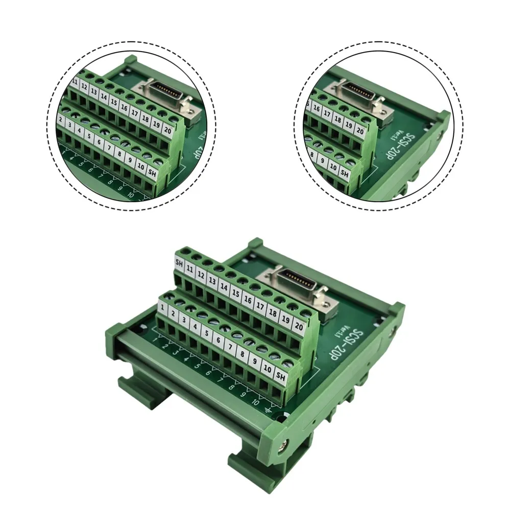 20 Pin Connector SCSI Terminal Block High-conductivity Copper Contacts PA66 Insulation Material Heat Resistant Design