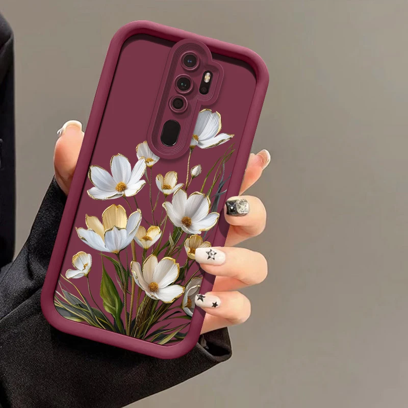 Phone Case For OPPO Realme 15 Pro 12 Lite 11 4G 5G 14 13 Pro Plus 9 8 8i 7 7i 6i 5i 5S Flower Print Shockproof Matte Cover