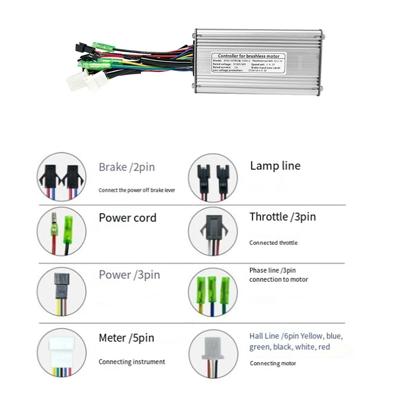 E-Bike 36V/48V 9 Tube KT-25A 25A Electric Bike Square Wave Controller E-Bike Cycling Spare Parts Accessories