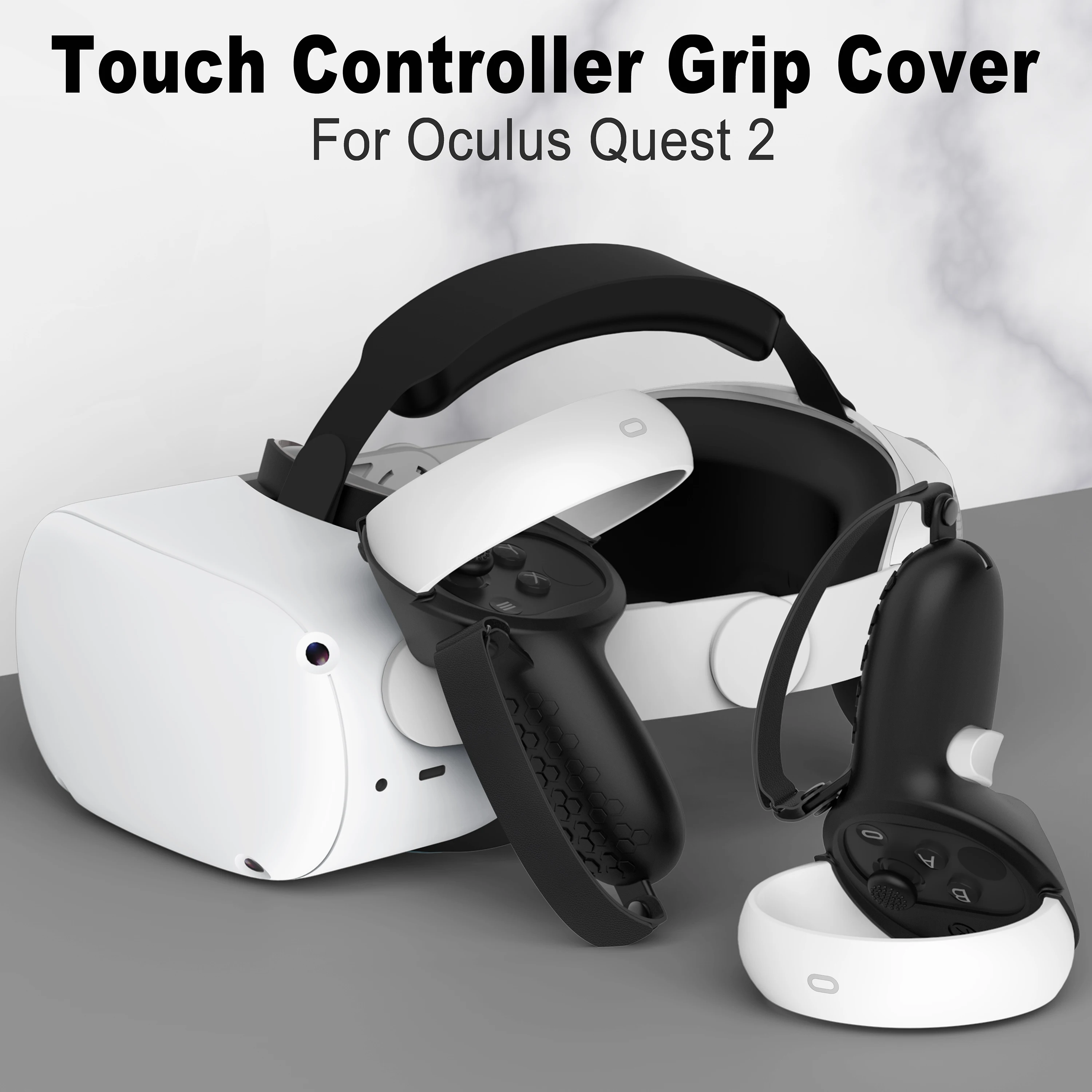 Designerskie uchwyt silikonowy obudowa ochronna z paskami na kłykcie kompatybilne z Oculus Quest 2 rączka kontrolera akcesoria