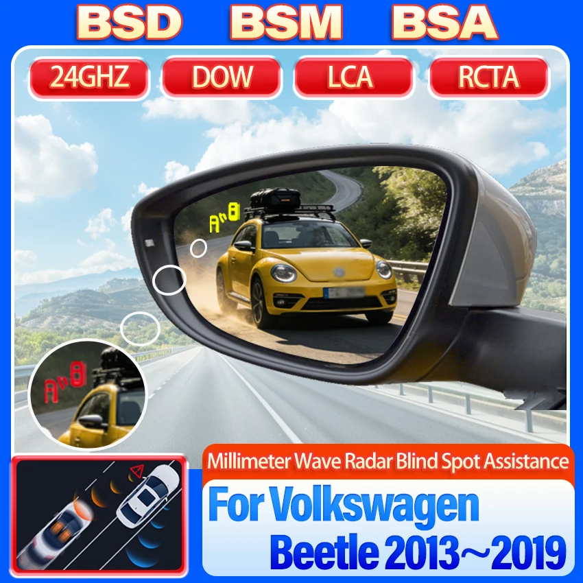 Car Blind Spot Detection System For Volkswagen beetle 2013 to 2019 BSD BSA BSM Car Sensors Drive Rear Mirror Monitoring