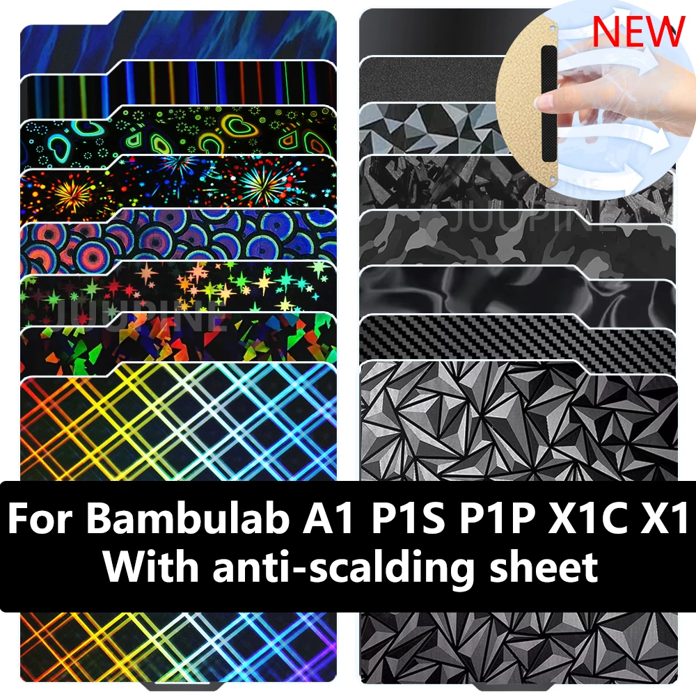 Build Plate for Bambu Lab X1 P1P A1 PEI Sheet PEO pey Smooth X1C PET Carbon Sheet PEI for Bamboo lab x1c Bambulabs P1s a1 Plate