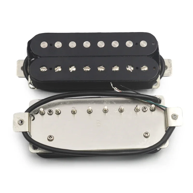 AlnicoV 8 String Electric Guitar Pickup N-10K/B-15K Humbucker Alnico 5 Pickup Coil Splitting Pickup Guitar Parts Black