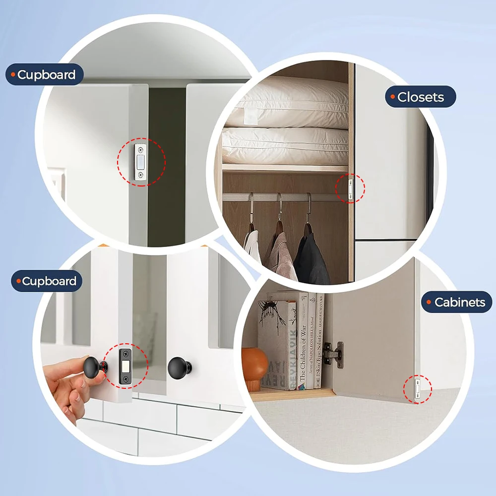 Magnetic Cabinet Catches Ultra Thin Door Strong Magnets Stopper Invisible Adhesive Drawer Magnet Lock for Kitchen Closet Closer - view 4