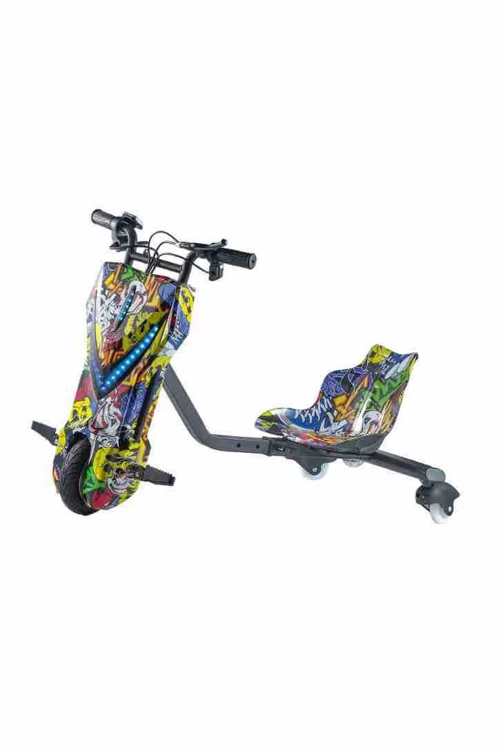 Electric three-wheel drift car, adult V type, retractable long battery life, tail-flicking kart, balance car, battery car