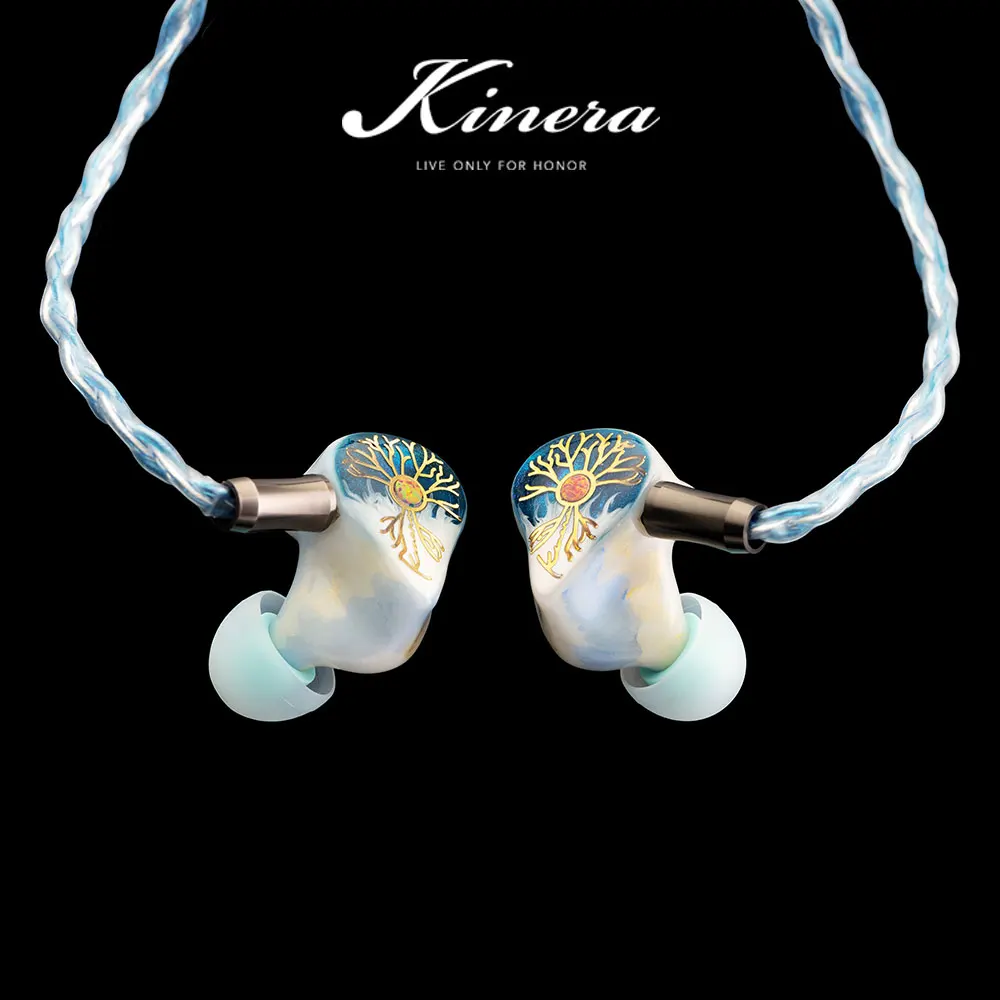 Kinera Idun Golden ( Idun 2.0 ) HIFI Best In Ear IEMs Earphones Monitor 2BA+1DD Handpainted Knowles with Stage Monitoring Cable