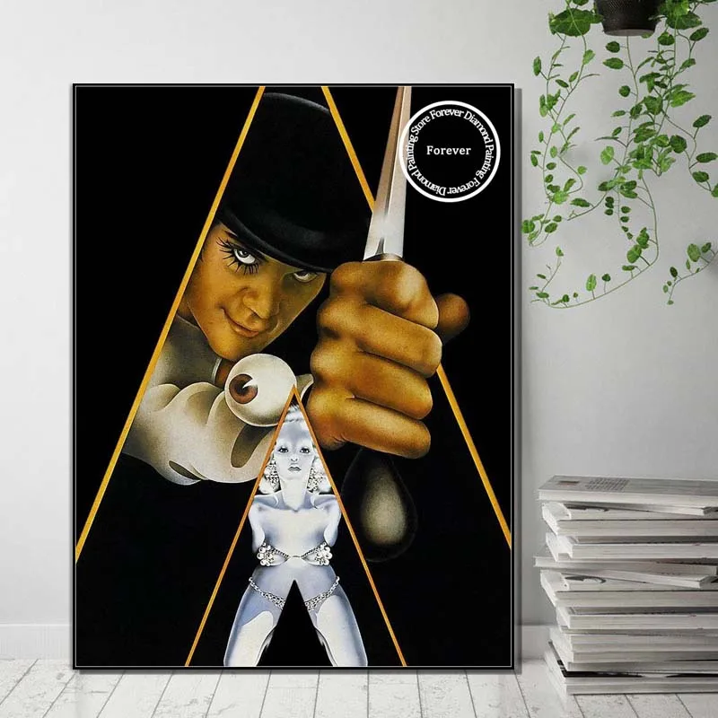 تصورها البرتقال فيلم الماس الراين اللوحة مالكولم ماكدويل عبر غرزة التطريز صورة فسيفساء الحرفية ديكور المنزل