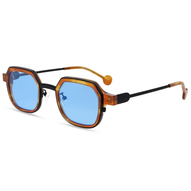 2024 New sheet and metal combination men's and women's universal UV400 polygon sunglasses for outdoor travel shade image 3