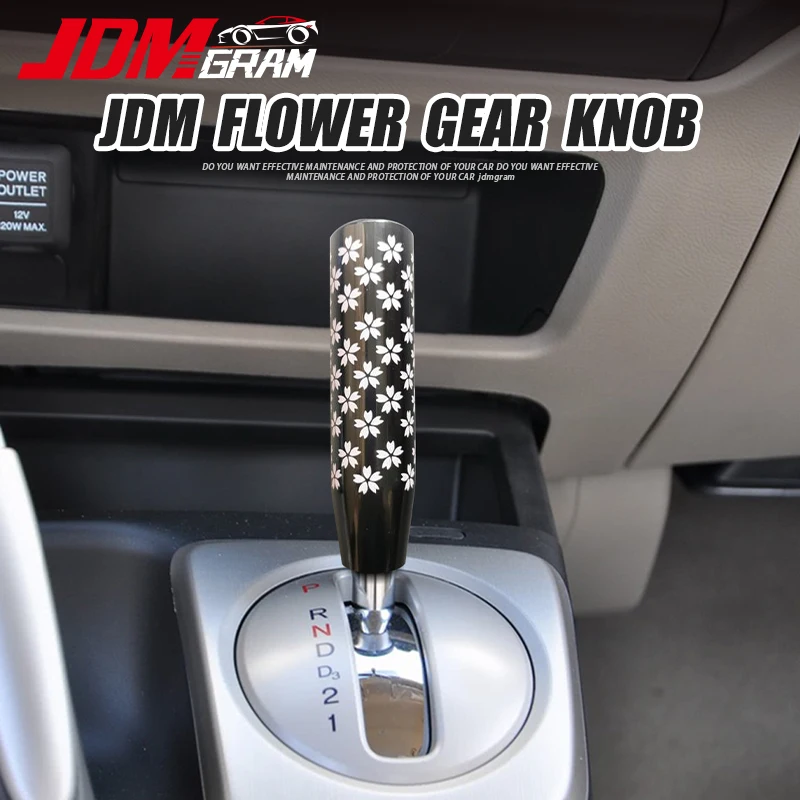 

Japanese Style Car Gear Shift Knob 12/15cm Manual Transmission Universal JDM Flower Patterned Shifter Lever Auto Accessories