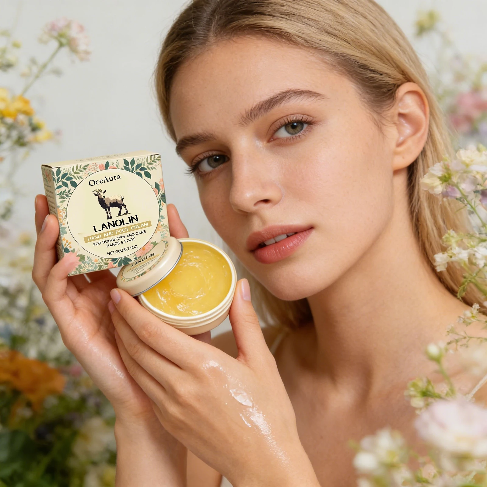 Lanolin Hand and Foot Moisturizing Cream for Dry Rough Skin Anti Cracked Improve Dry Peeling Skin Repair Barrier Skin Care 20g view 6