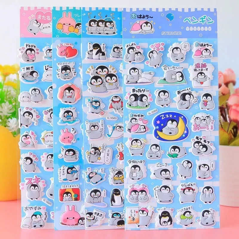 3D Positive Penguin Puffy Stickers for Kids DIY Craft Laptop Phone Case Scrapbook Album Decor Supply