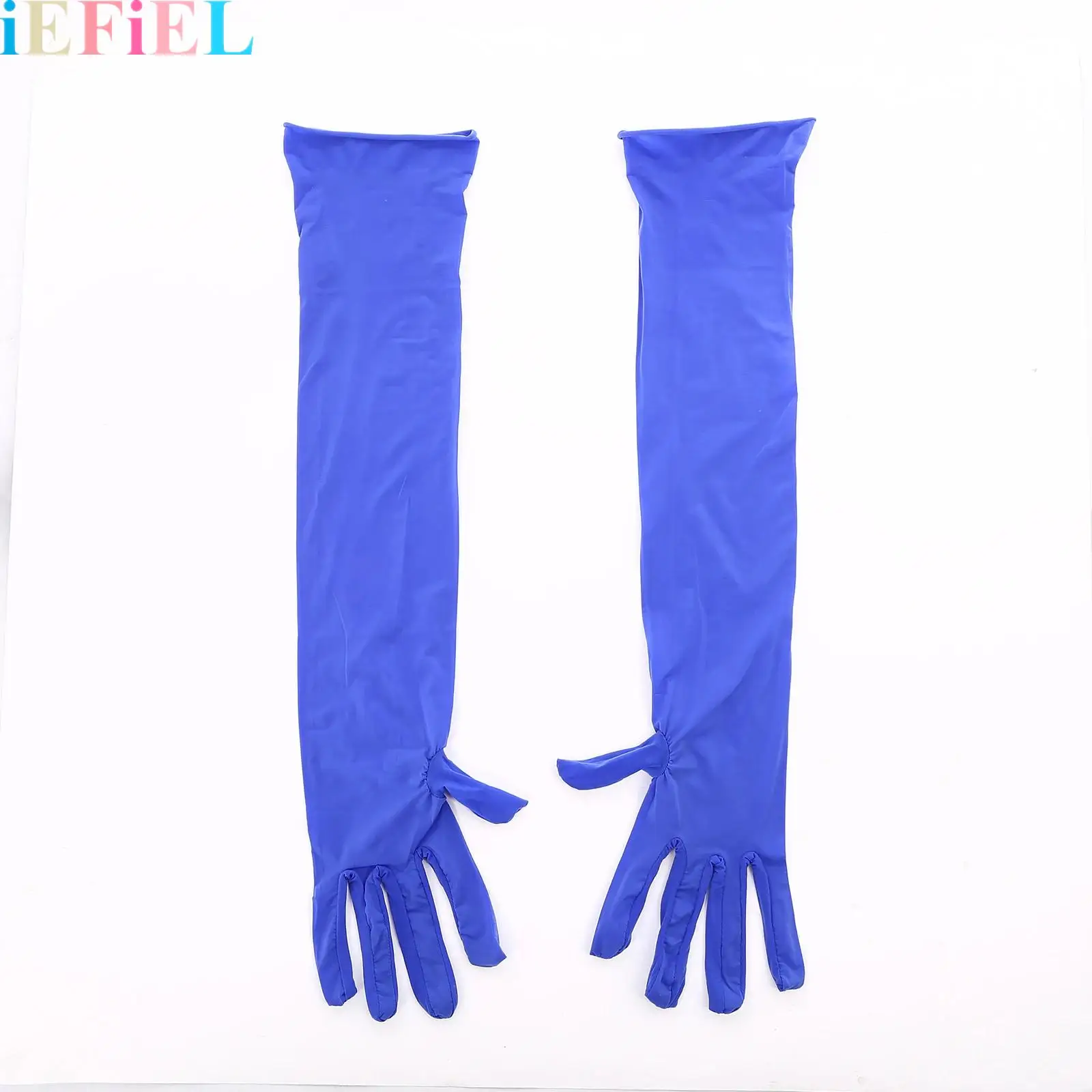 

Ultra-Thin Shimmery Five Fingers Long Gloves Men Sun Protection Gloves Women Wedding Etiquette Gloves