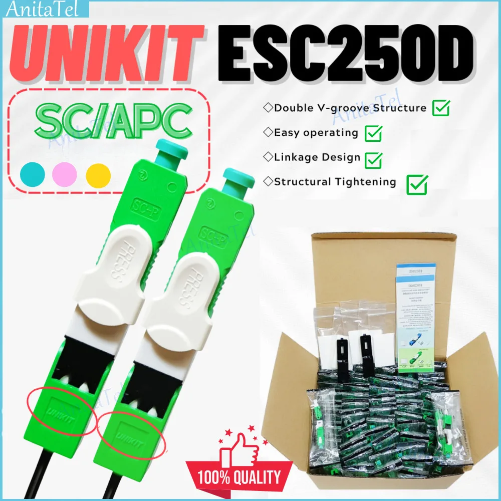 

100% Оригинальный Unikit ESC250D волоконно-оптический Быстрый коннектор SC/APC/UPC SM одномодовый волоконно-оптический Быстрый коннектор FTTH оптический инструмент