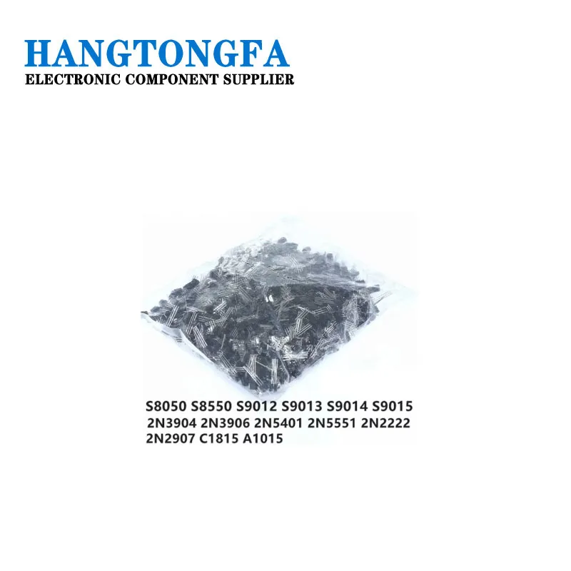 1000pcs 2N2222 2N2222A 2N2907A 2N5401 2N5551 S8050 S8550 S9012 S9013 S9014 S9015 2N3904 2N3906 2SC1815 2SA1015 A733 S9018 TO-92