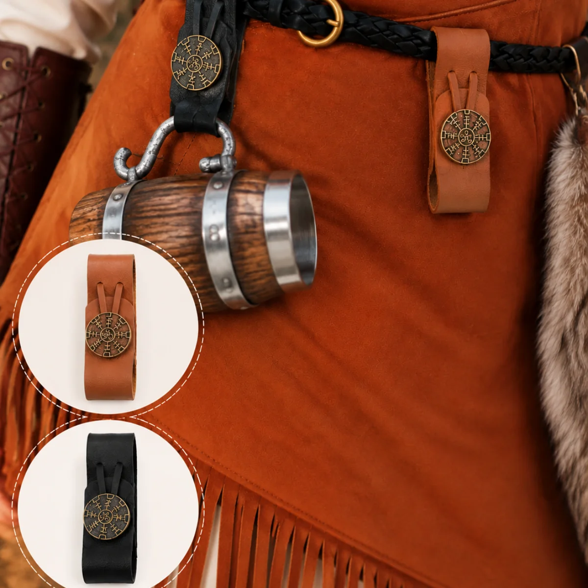 Cosplay Prop - Medieval Steampunk Belt Cup Hanger Viking
