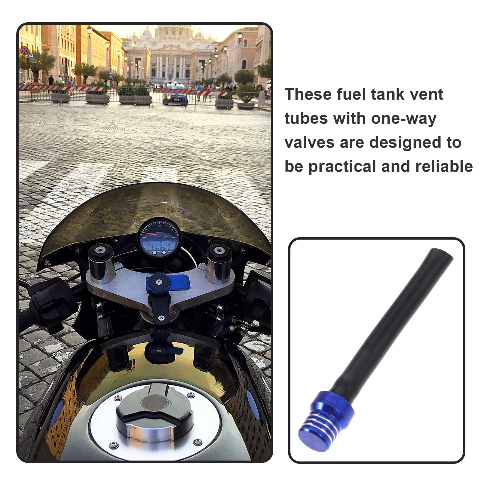 

CNC Aluminum Alloy Motorcycle ATV Oil Tank Cap 1 Way Valve Blue Color Gas Fuel Caps For Vent Hose Accessories