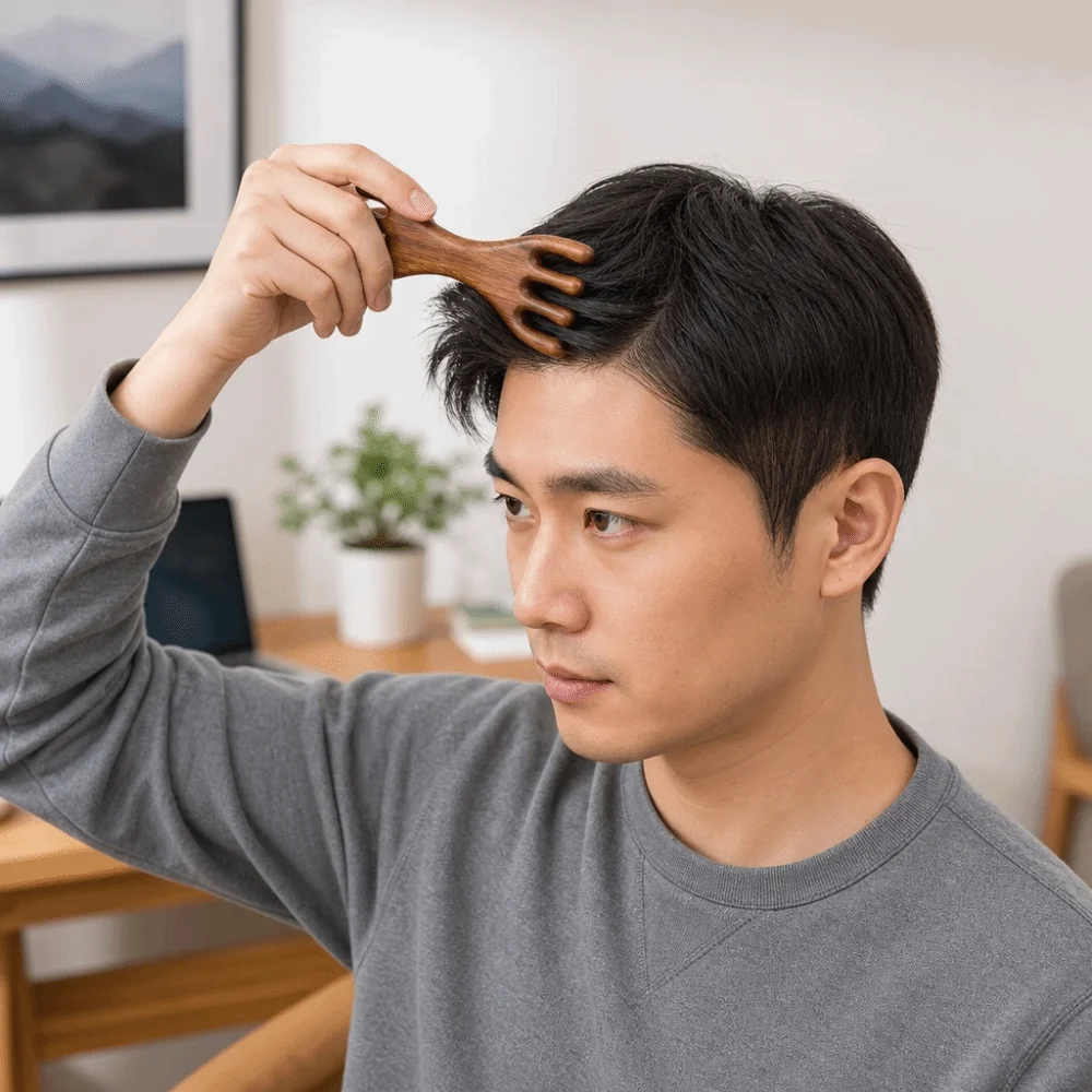 Anti-static Double Headed Massage Comb Scraping Unblock Meridians Wooden Massage Comb Blood Circulation Hair Comb Face