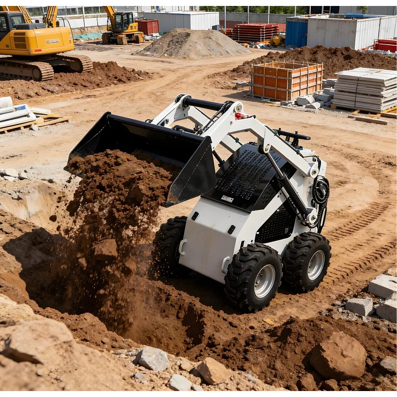 Skid Loader Multifunction Hydraulic Compact Loader for Earth Moving Landscaping Municipal Construction Projects