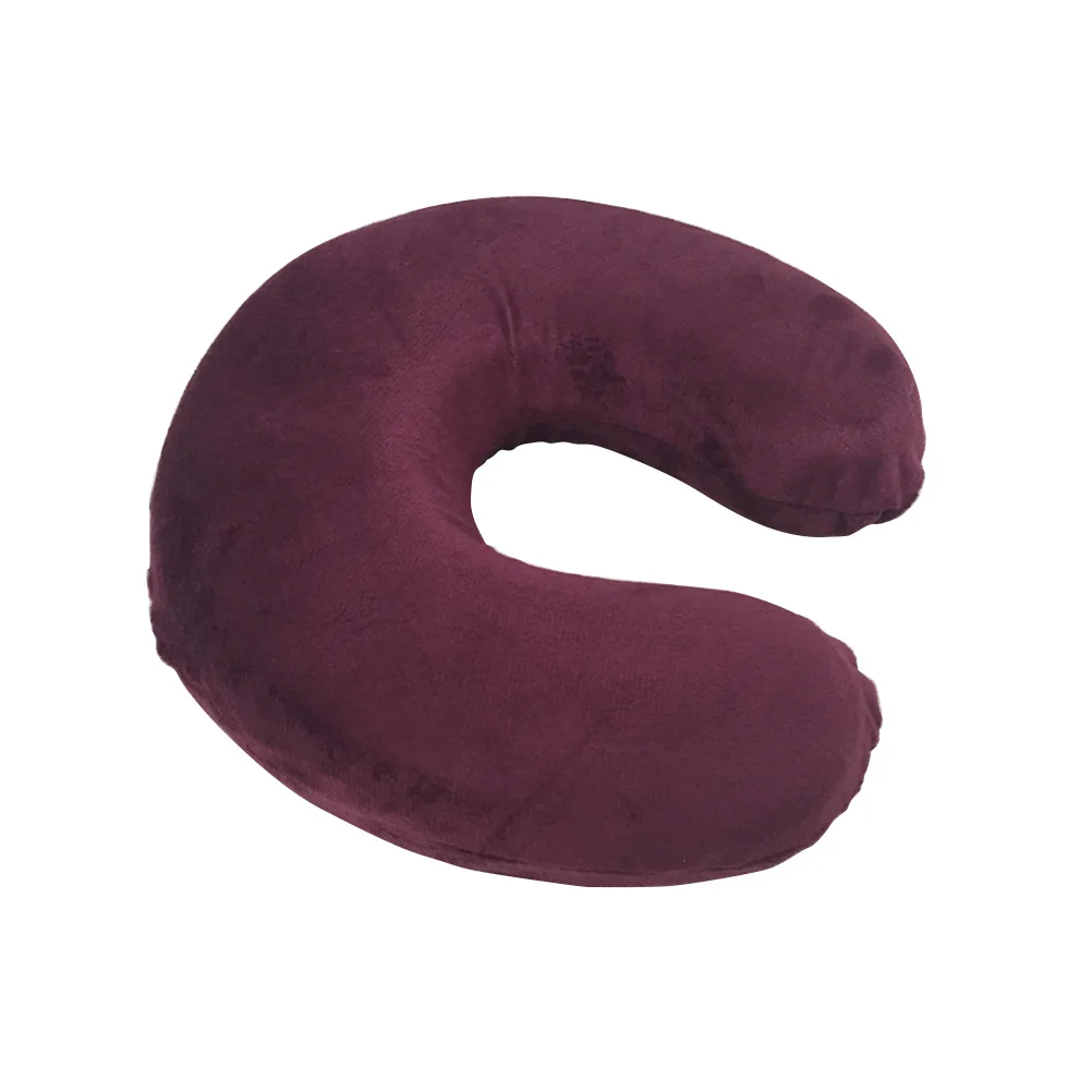 

Memory Foam U-Shaped Neck Pillow 28X28X9 Cm Wine Red For Cervical Support Travel Home Office Car Camping Watching