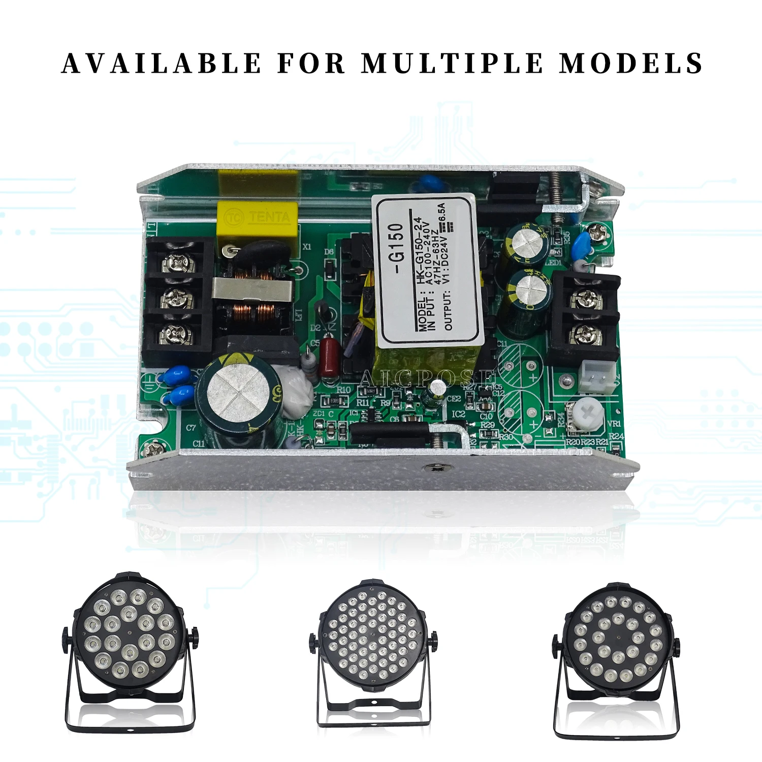 Led Par Light Switching power supply 24v 6.5A use for 54x3w 18x12w 18x10w 36x3w Stage Light Repair Spare Parts