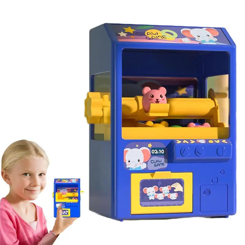 Mini Candy Claw Machine Game With Light And Music Cartoon Capsule Grabbing Catcher Toys Coin Operated Play Game Toy For Kids