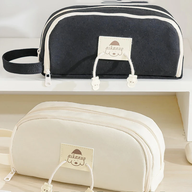 Bonita bolsa de lápices de gran capacidad, estuches escolares para niñas, bolsa de soporte de papelería coreana, estuche para bolígrafos para niños, suministros escolares para estudiantes