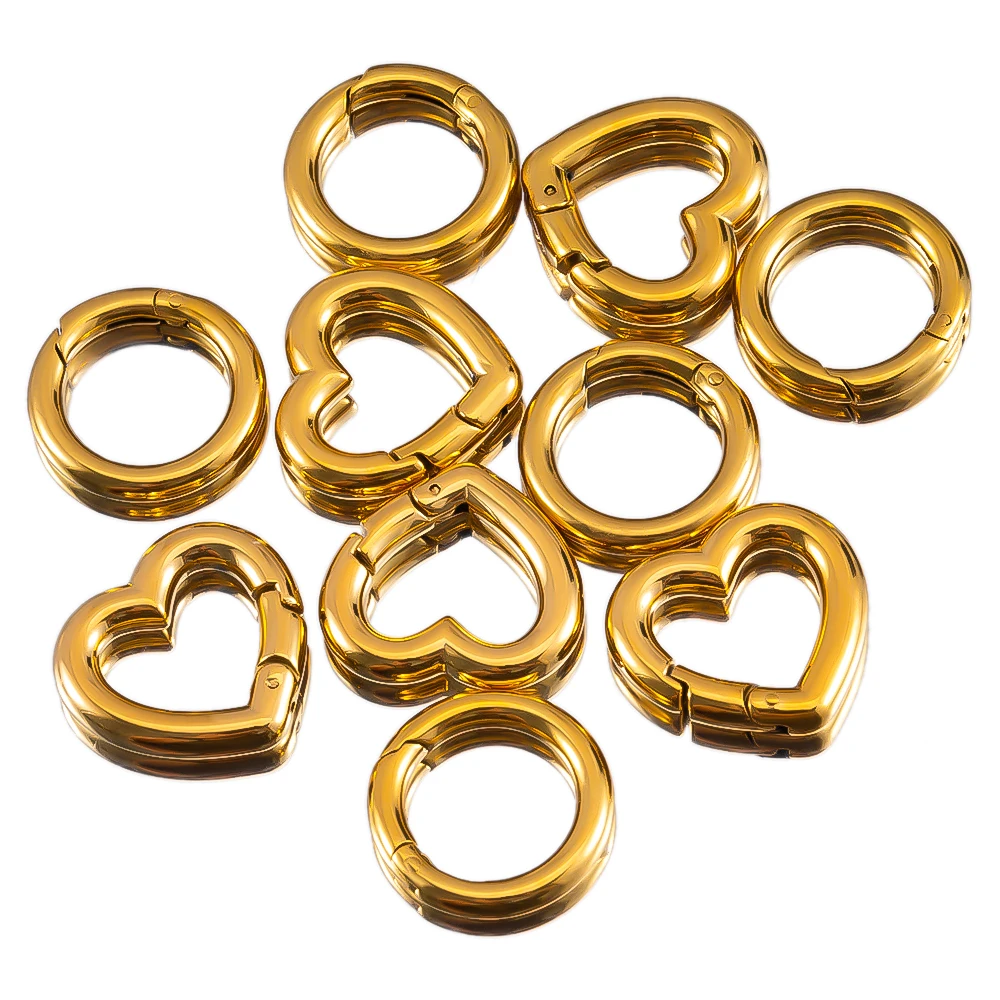 

2pcs 1pc Stainless Steel Clasps Heart Round Ring Lobster Clasp Hooks Connectors Necklace DIY Jewelry Making Supplies Accessories