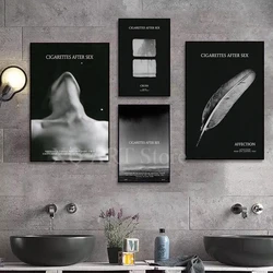 Modern Women Cigarettes After Sex Black Canvas Paintings Posters and Prints Wall Art Pictures for Living Room Decoration Cuadros