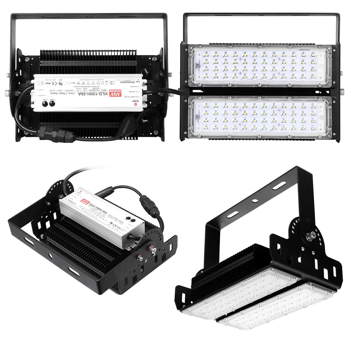 IP65 120W/160W/200W 60/90 Beam Angle Multiple Power Options Outdoor Aluminum Profile 180 Degree Adjustable Led Tunnel Light