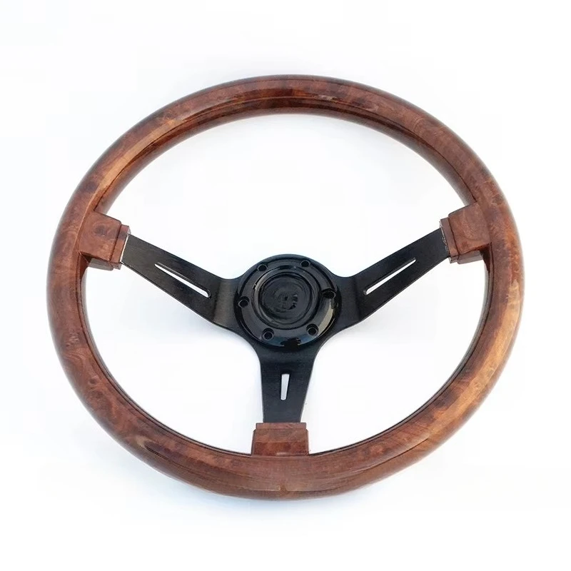 

350mm racing steering wheel with wood for a beautiful appearance