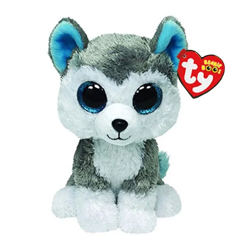 15cm Ty Stuffed Plush Animals Slush The Husky Dog Toy Big Beanie Eye Cute Soft Stuffed Toys Children Educational Toy Gift