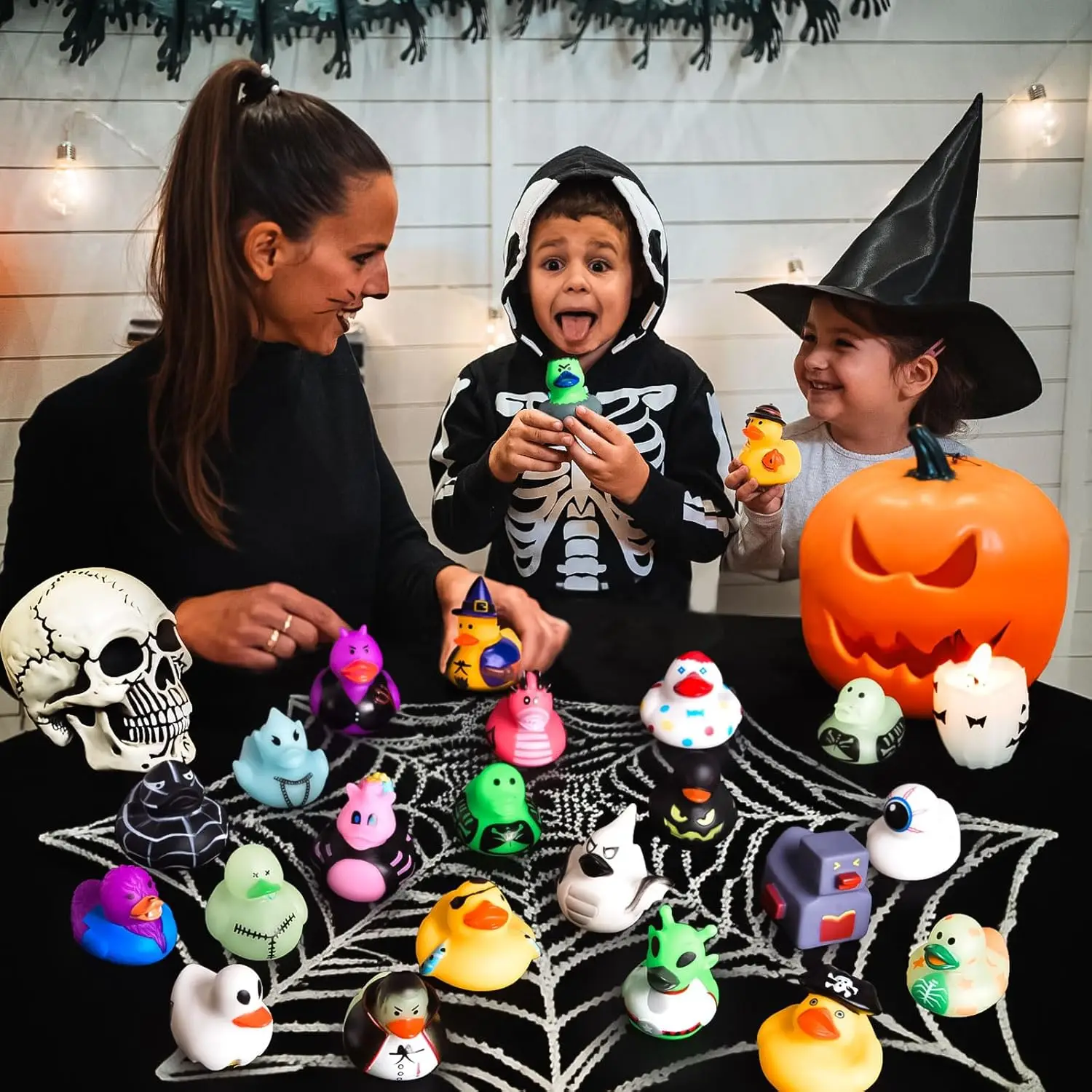 DLIGHTincludes-Cadeaux de fête d'Halloween pour enfants, canard zombie, canard monstre, canard fantôme, trucs ou remplisseurs anxieux