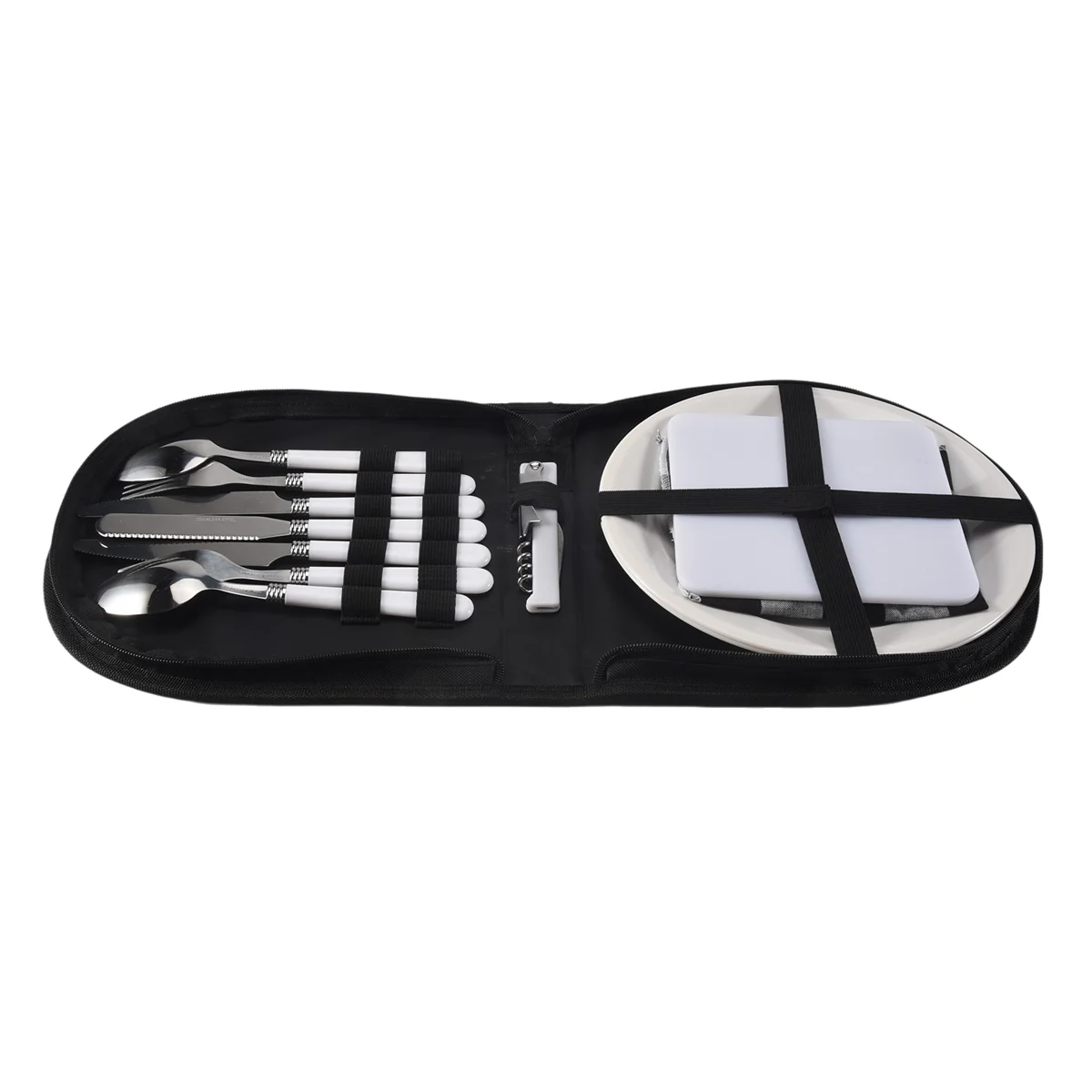 Camping Tableware Set Portable Fork Spoon Plate and Tableware for Hiking Camping Travel for 1-2