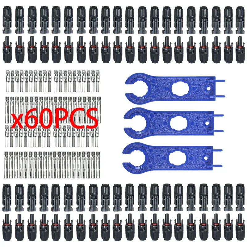 10/20/60/100PCS fotovoltaïsche connectoren, zonne-kabelconnectoren, IP67 waterdichte adapters, DC1000V/30A gebruikt voor 2,5/4/6mm2 kabels