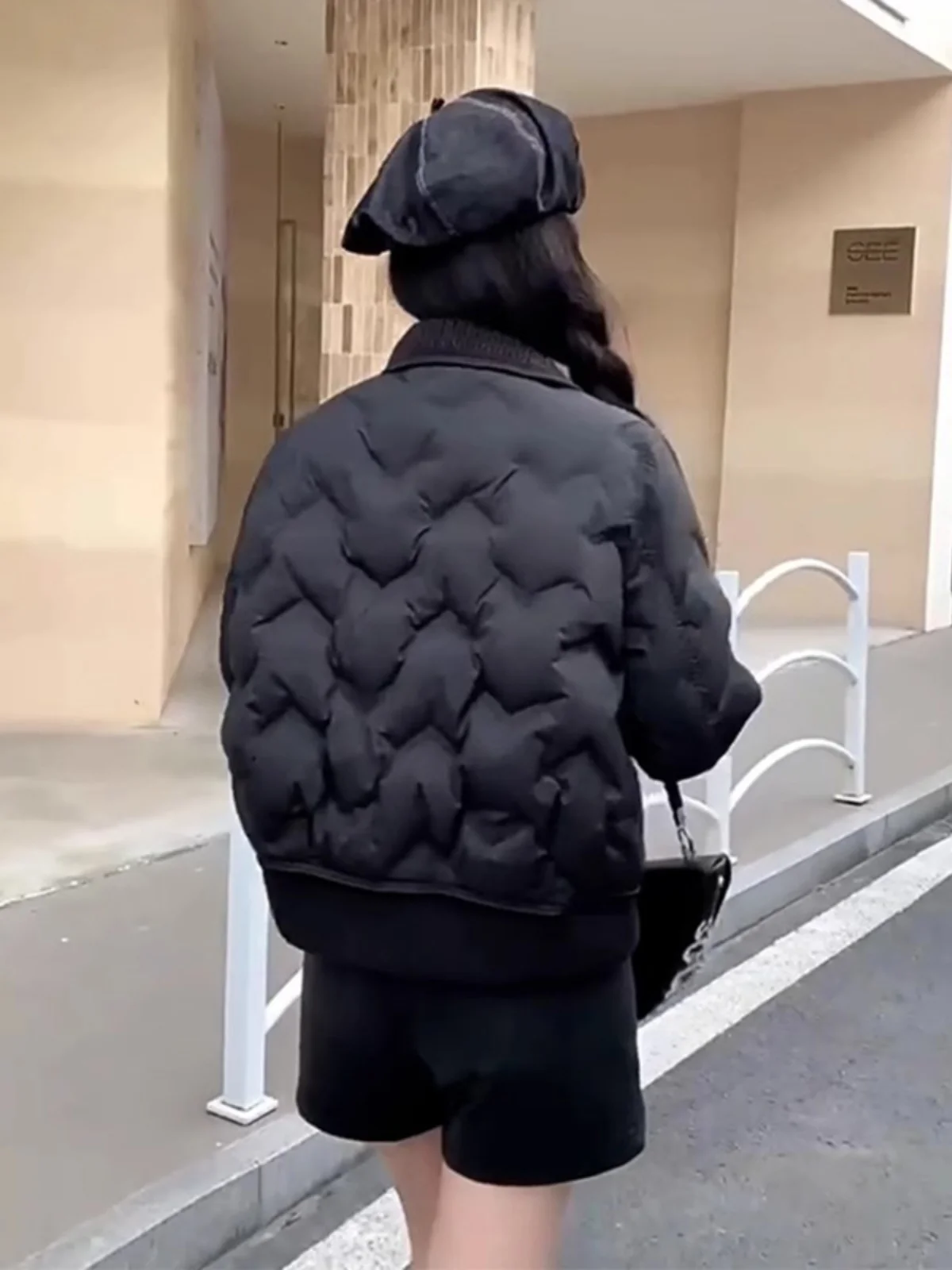 

Winter Thiened down Cotton Jaet Women's ort Sle Padded Coat Warm Outerwear Windproof Zipper Collar Long Sve