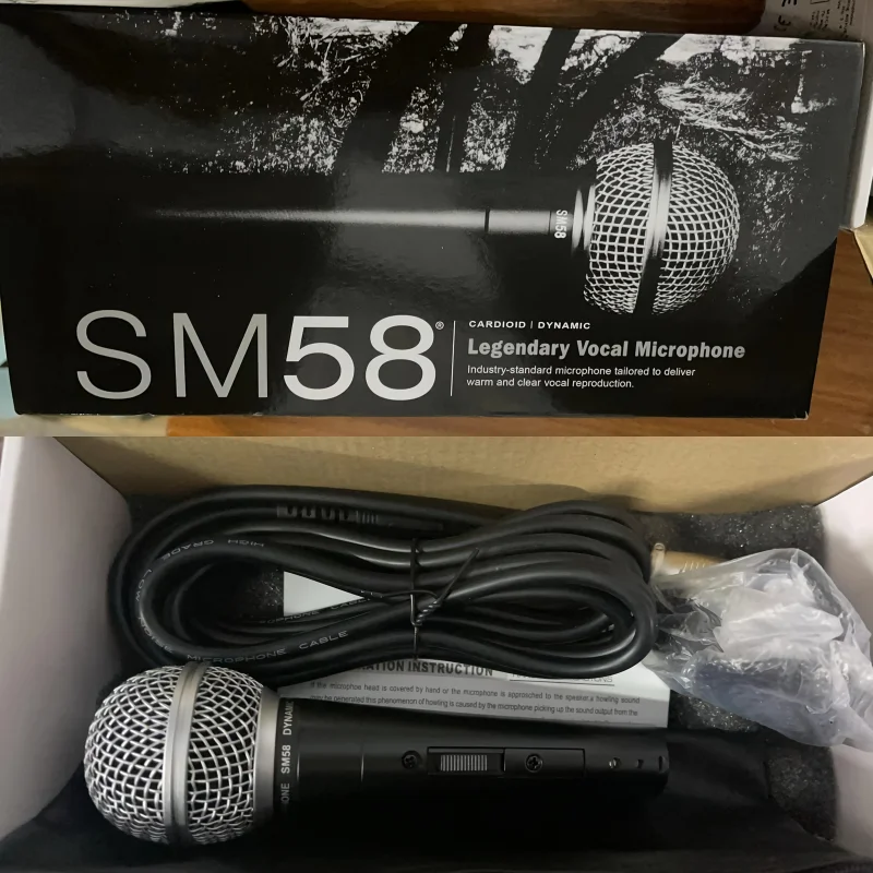 Metal SM58 Cardioid Dynamic Microphone For Stage Singing Professional Wired Handheld Microphone for Karaoke BBOX Recording Vocal