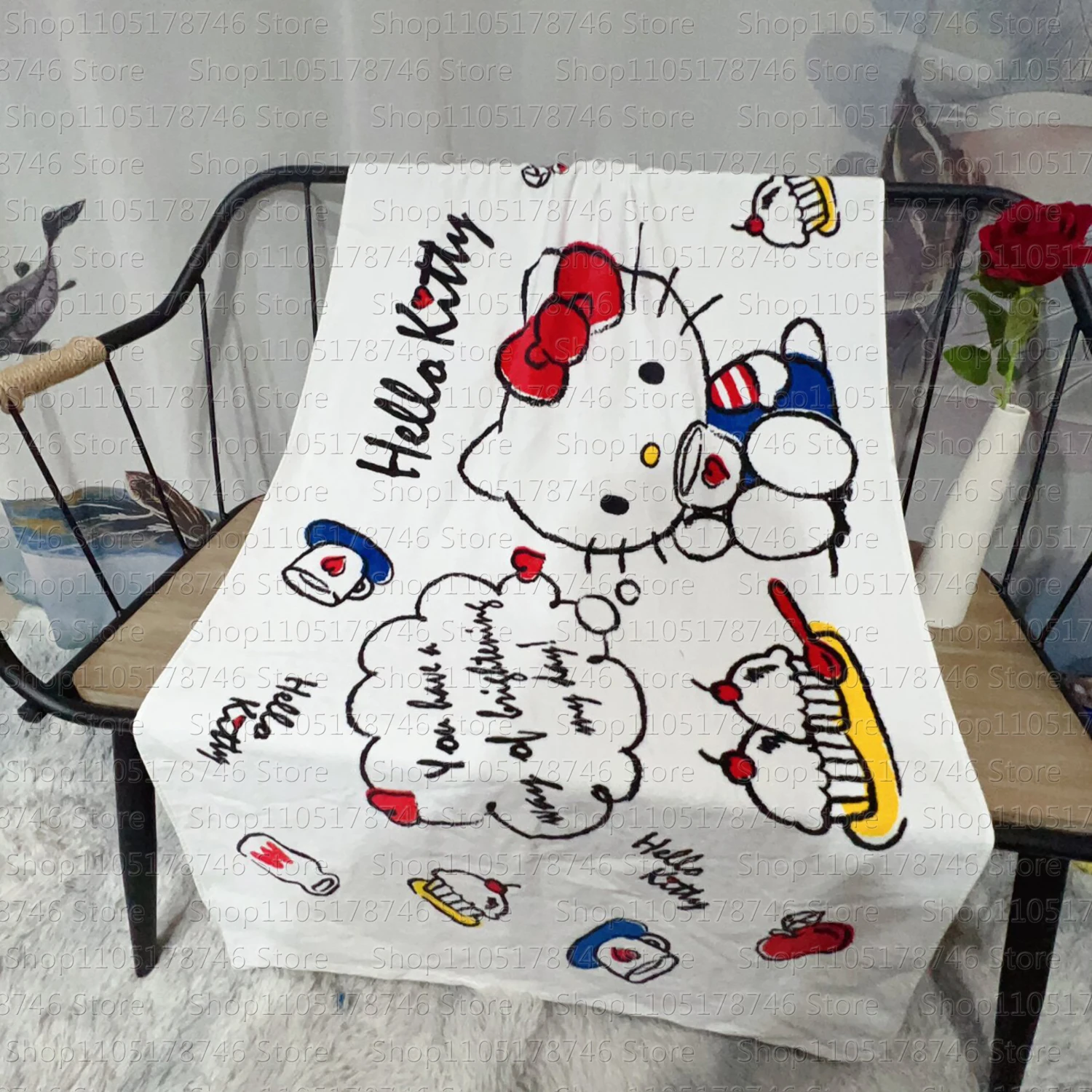 

Полотенце из микрофибры Hello Kitty: быстросохнущее, впитывающее, для фитнеса, сауны, спортзала, с дизайнерскими принтами, для дома и путешествий