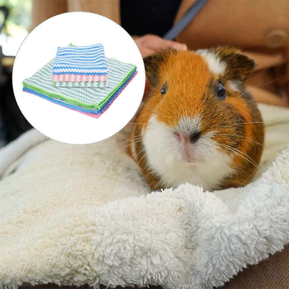 10Pcs Supple Guinea Pig Blankets Soft Absorbent Winter Bedding Mats for Small Animals Hamsters Rabbits Rats Ferrets Hedgehogs