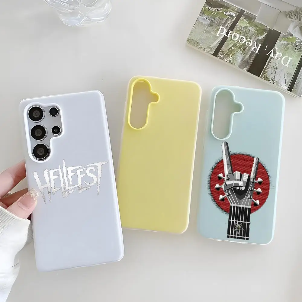 Hellfestmusicfestival Phone Case Clear TPU Case For Samsung S22-S26, 2-in-1 Detachable Card Holder