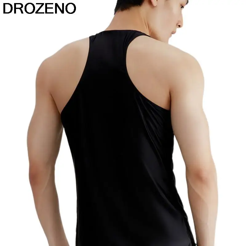 Drozeno Series Summer Tight Exercise Sleeveless Vest Men's High Elastic Sweat-Absorbent Running Breathable